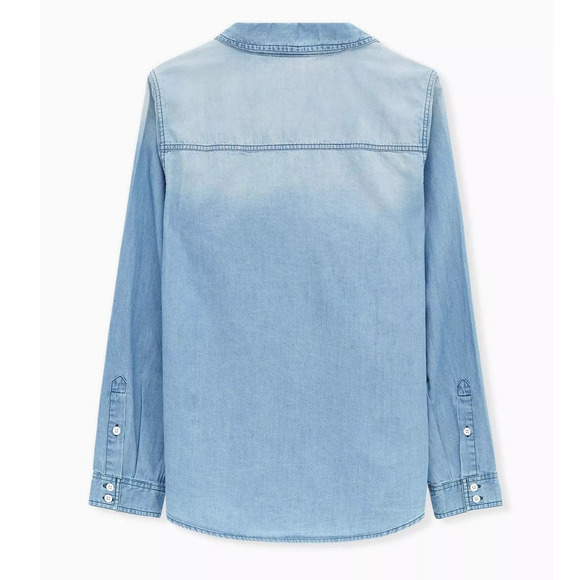 Torrid Disney Pixar Monsters Inc Sully Mike Button Up Chambray Denim Shirt 3X - Picture 4 of 4